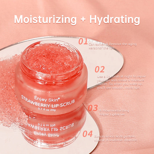 New updatse strawberry Lip Scrub Vegan Exfoliating Envase Para Sugar Pink Lip Scrub eprolo
