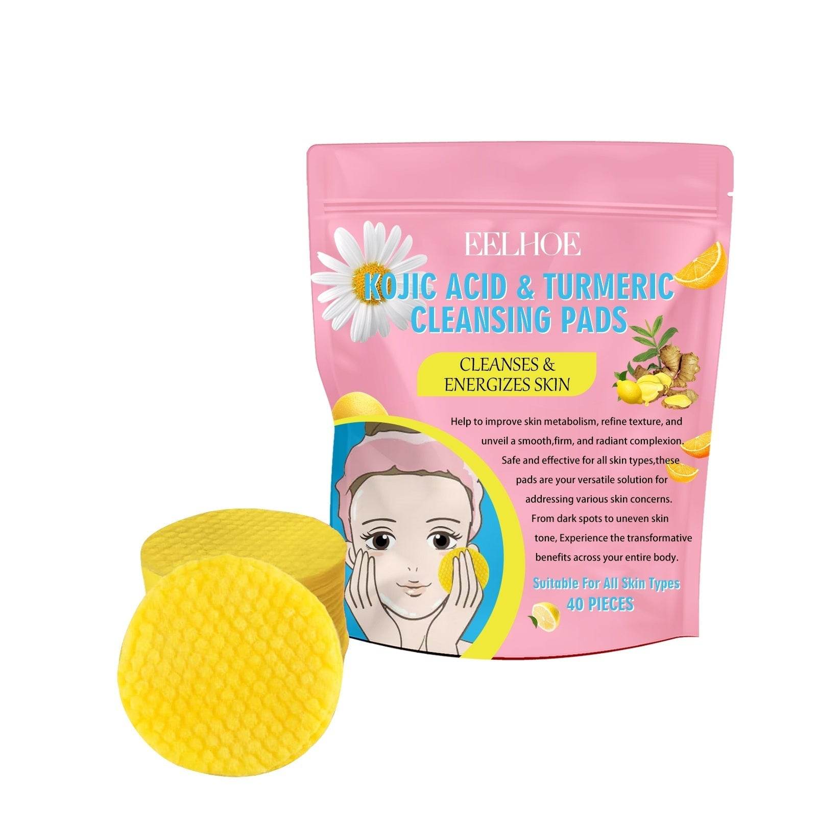 Kojic Acid Turmeric Cleansing Pads Beauty Hot-sale - Afrotix