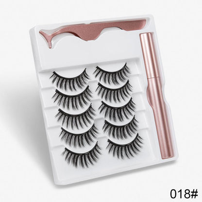 5 Pairs Magnetic Eyelashes Natural long Magnetic Eyeliner Magnetic False Eyelashes Tweezer Set Makeup Set Eyelash Extension eprolo