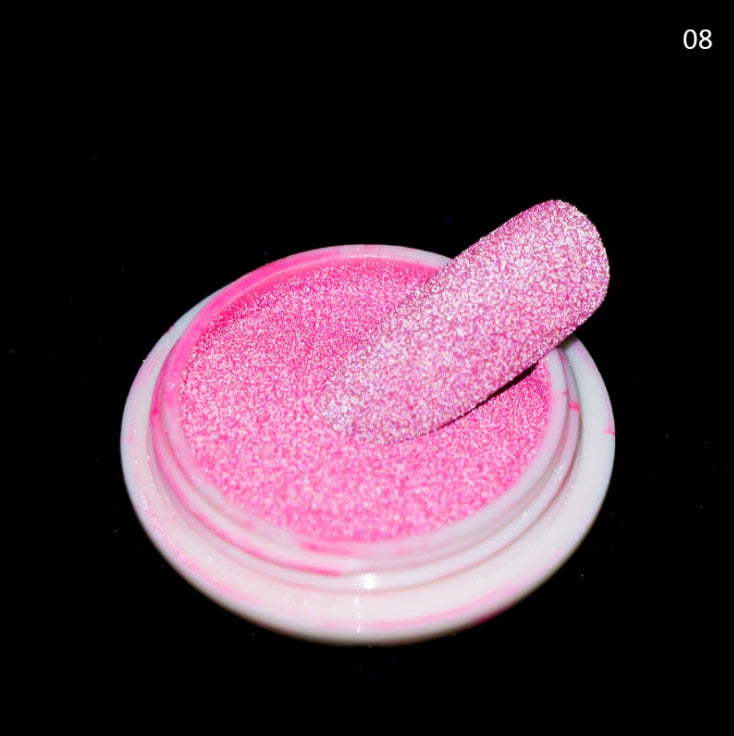 1Box Reflective Nail Glitter Powder Shiny Dust Glow In The Dark For Bar Disco Sparkling Pigment Fluorescent Nail Art Decorations eprolo