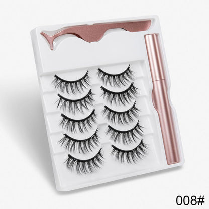 5 Pairs Magnetic Eyelashes Natural long Magnetic Eyeliner Magnetic False Eyelashes Tweezer Set Makeup Set Eyelash Extension eprolo
