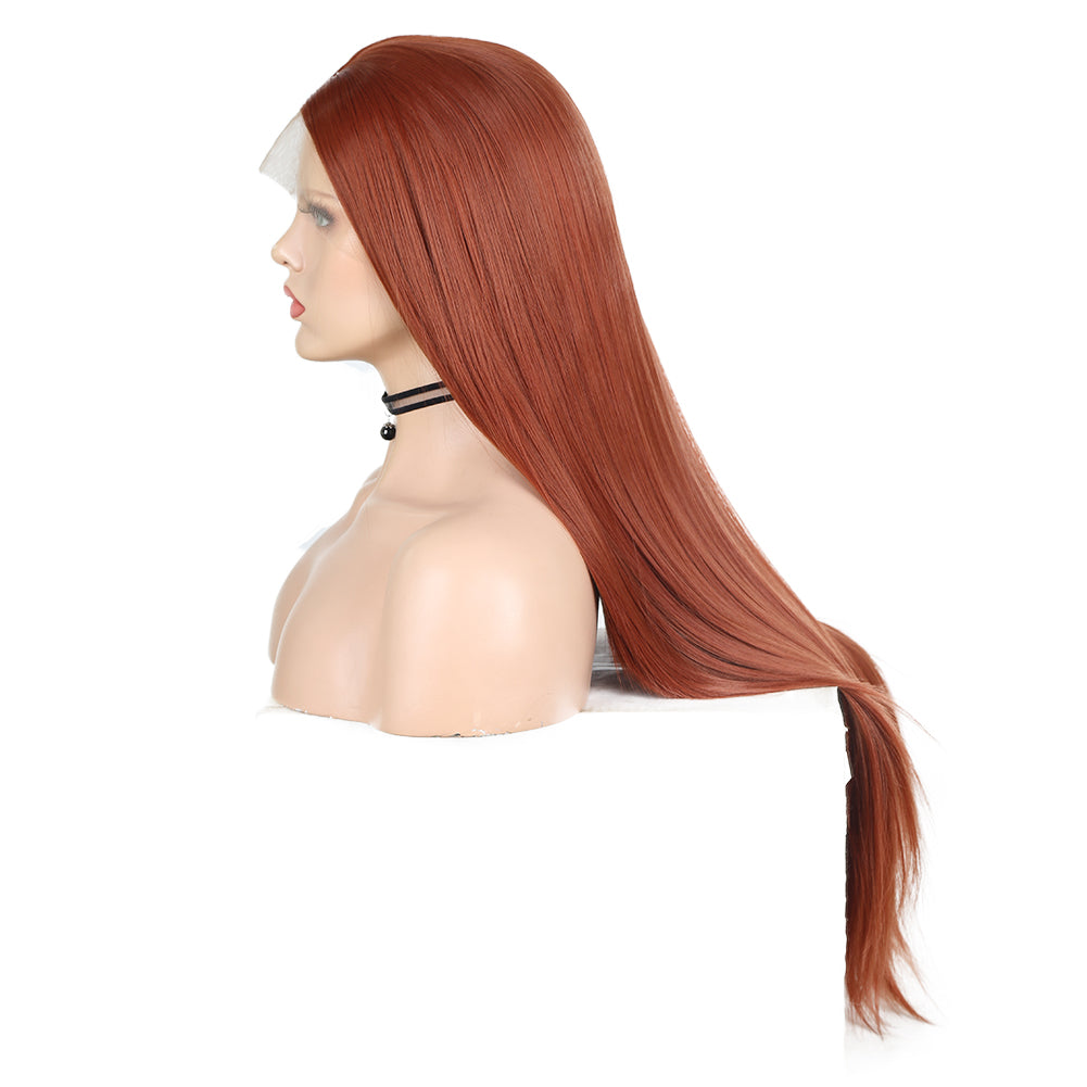 Hand Groove 13*2. 350# Chemical Fiber Front Lace Wig Headgear Long Straight Hair Natural Hairline Wig eprolo