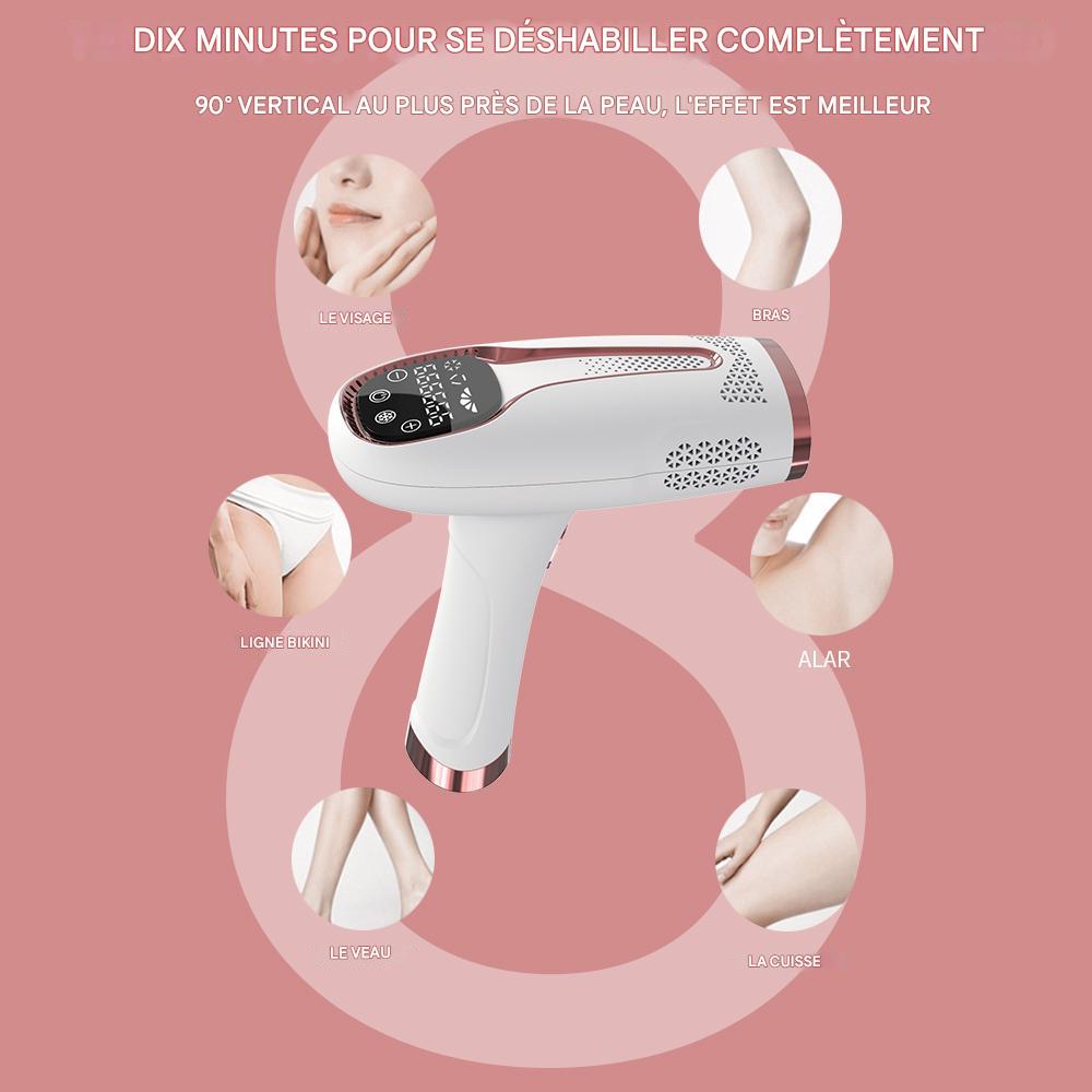Appareil d'Épilation Laser à Main pour Femmes - Dispositif d'Épilation à Domicile IPL, Photorajeunissement, Épilation Sans Douleur,