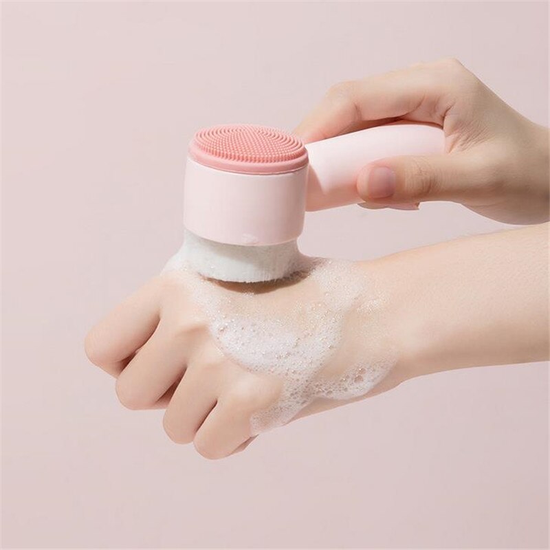 Portable Double Side Silicone Facial Cleanser Brush Soft Hair Face Massage Washing Brush Blackhead Remover Skin Care Tool 20#42 eprolo