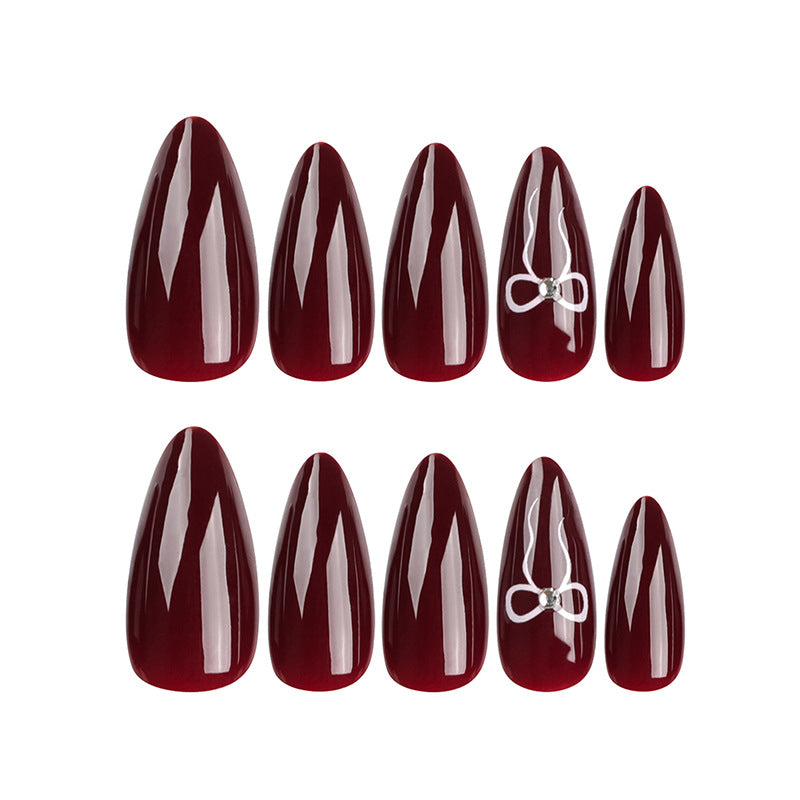 Arco usa manicura uñas largas almendradas uñas postizas.
