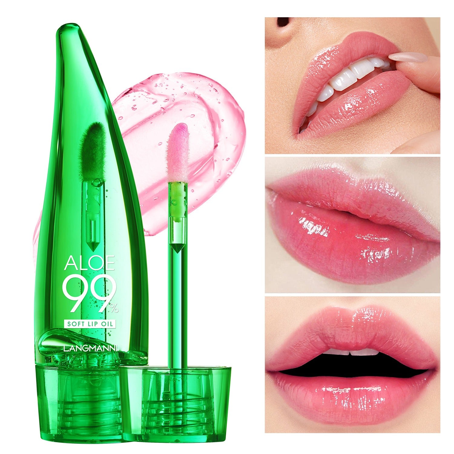 langmannni  Aloe vera lip gloss, temperature-sensitive color-changing lip glaze, moisturizing and protective lipstick, lip oil eprolo