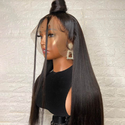 Perruque Transition Naturelle Noire - Cheveux Longs et Lisses - Afrotix