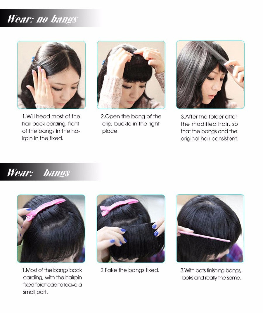 Hair Bangs Hairpiece Accessories Synthetic Fake Bangs eprolo