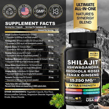 Sea moss Shilajit Frozen Collagen Peptide 2in1 Capsule Help Reduce Wrinkles eprolo