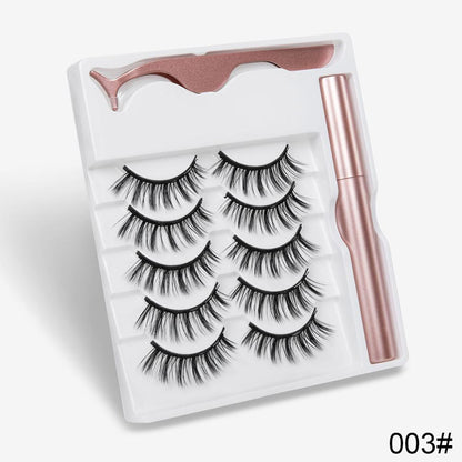 5 Pairs Magnetic Eyelashes Natural long Magnetic Eyeliner Magnetic False Eyelashes Tweezer Set Makeup Set Eyelash Extension eprolo