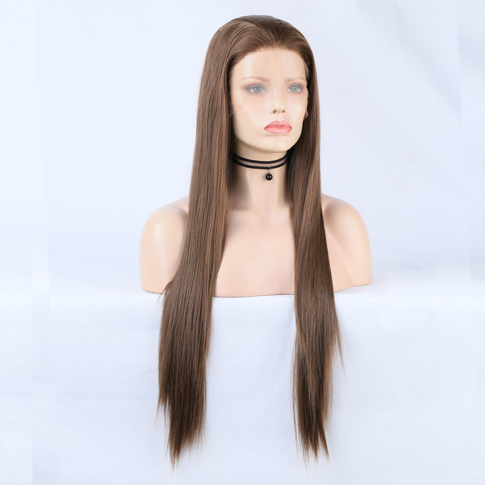 Wig Ladies Wig Front Lace Large Lace Ladies Chemical Fiber Wig Headgear Lace wigs Long Straight Hair eprolo