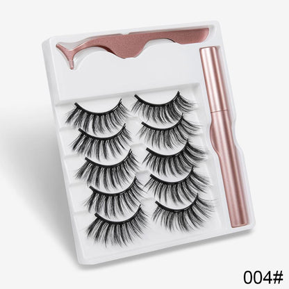 5 Pairs Magnetic Eyelashes Natural long Magnetic Eyeliner Magnetic False Eyelashes Tweezer Set Makeup Set Eyelash Extension eprolo