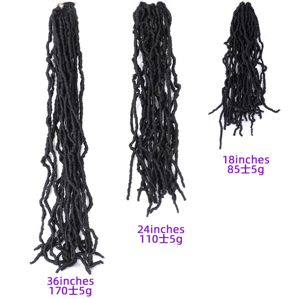 Wigs Tadpole Curve Nu Locs Earthworm Curve Crochet Chemical Fiber Hair Dirty Braid eprolo