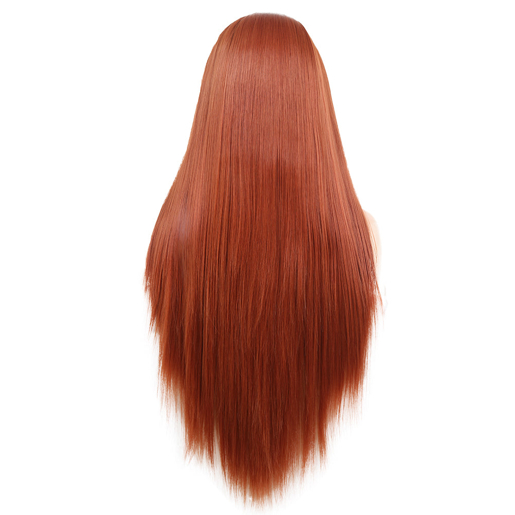 Hand Groove 13*2. 350# Chemical Fiber Front Lace Wig Headgear Long Straight Hair Natural Hairline Wig eprolo