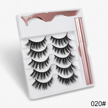 5 Pairs Magnetic Eyelashes Natural long Magnetic Eyeliner Magnetic False Eyelashes Tweezer Set Makeup Set Eyelash Extension eprolo