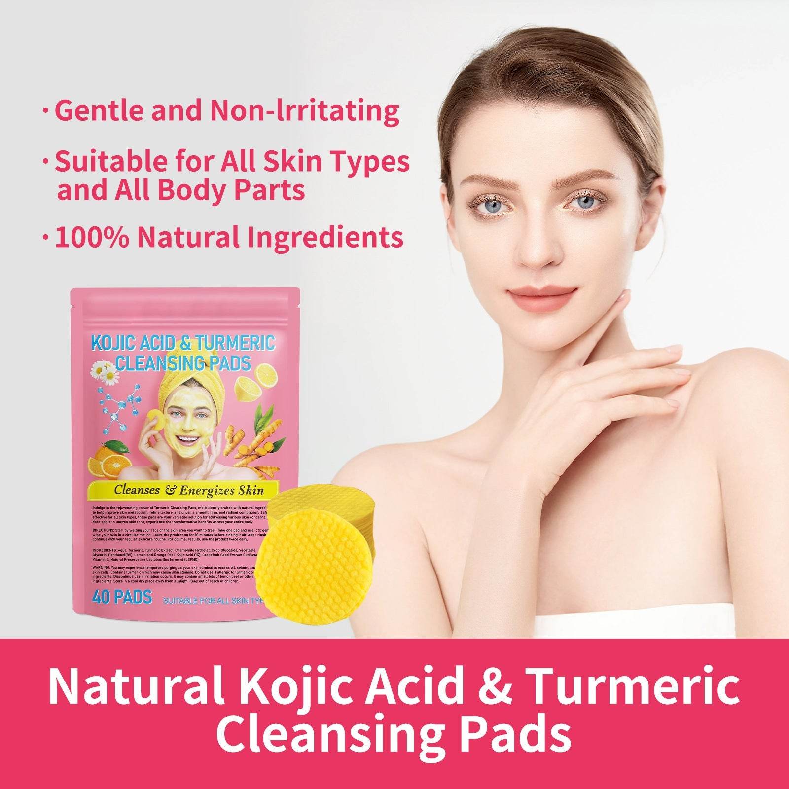 Tampon nettoyant au curcuma comprimé - Curcuma &amp; Acide Kojique - Afrotix