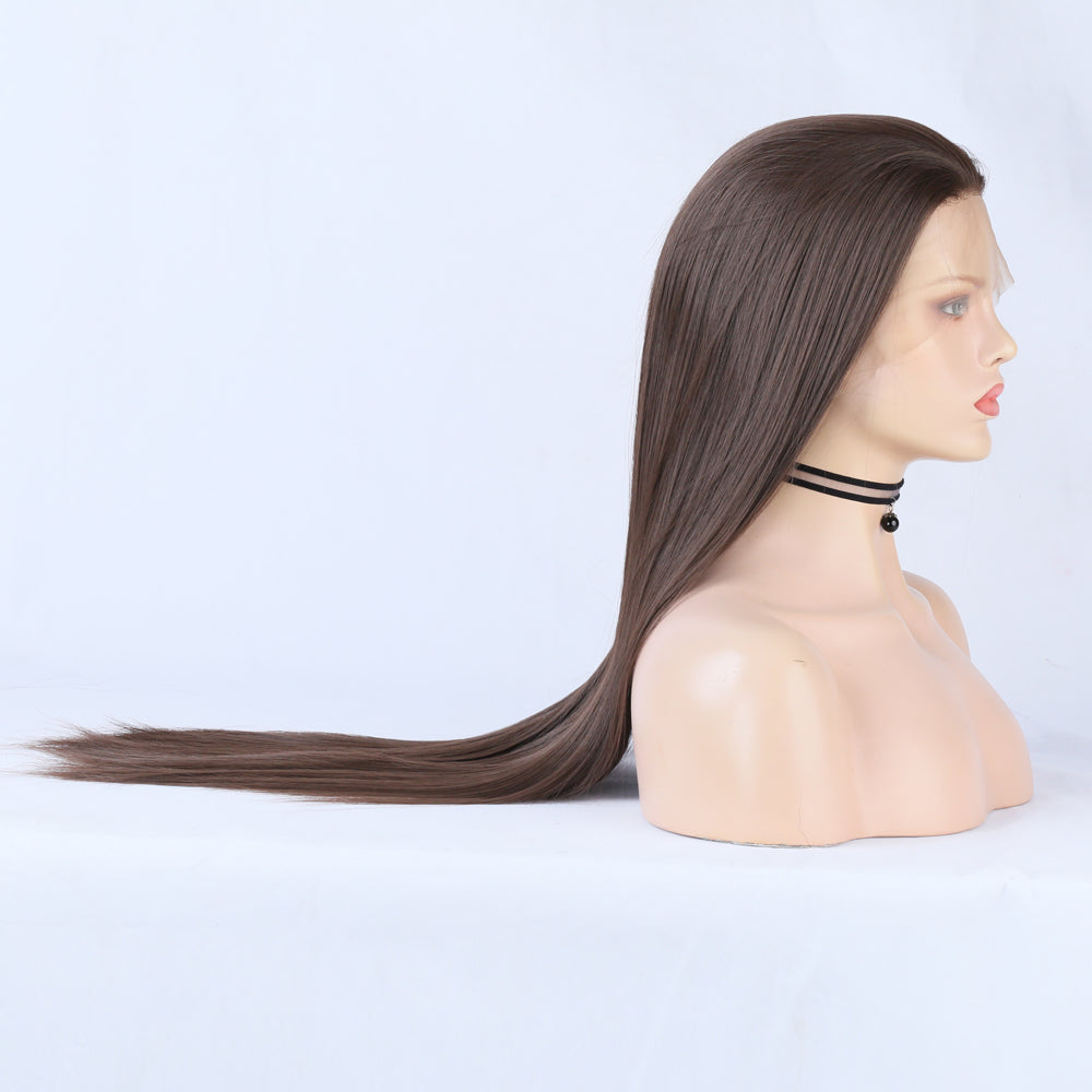 Wigs Ladies Wigs Long Straight Hair Front Lace Chemical Fiber Ladies Wigs Head Covers Large Lace wigs eprolo