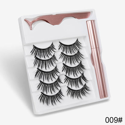 5 Pairs Magnetic Eyelashes Natural long Magnetic Eyeliner Magnetic False Eyelashes Tweezer Set Makeup Set Eyelash Extension eprolo