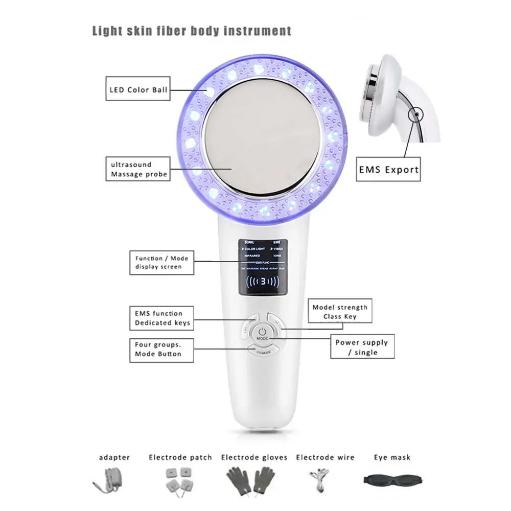 6 - in - 1 EMS Body Slimming Massager: RF Ultrasonic Cavitation & Anti - Cellulite Fat Burner - Afrotix
