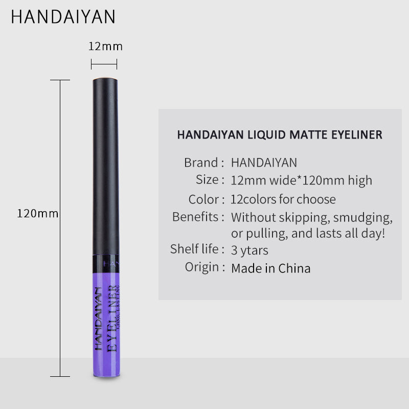 Makeup Color Eyeliner Matte Quick-Drying Liquid Eyeliner No Smudging MSDS Certified 12Pcs eprolo