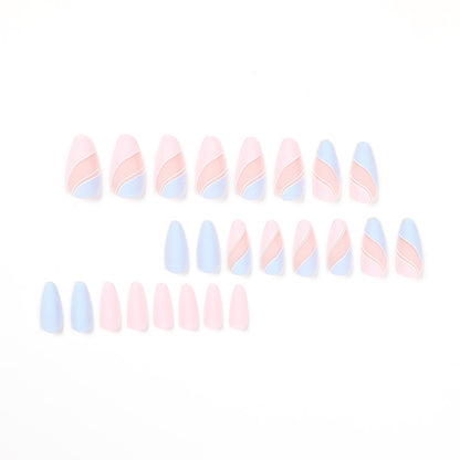 Parches de manicura terminados, uñas para usar, parches de manicura en forma de gota,