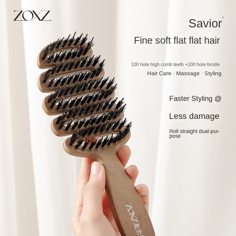 Songta Bristle Protection de cheveux Peigne peigneux Pig Bristle Songta Peigt Massage Head Antistatic Hair Matin Peigt Raising