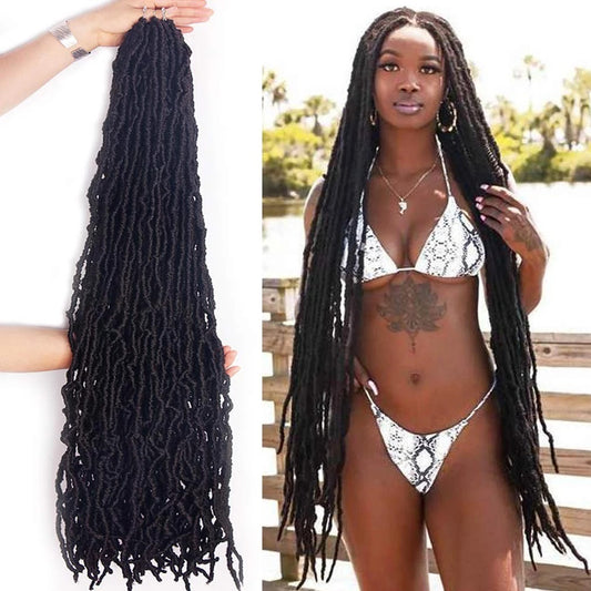 Wigs Tadpole Curve Nu Locs Earthworm Curve Crochet Chemical Fiber Hair Dirty Braid eprolo