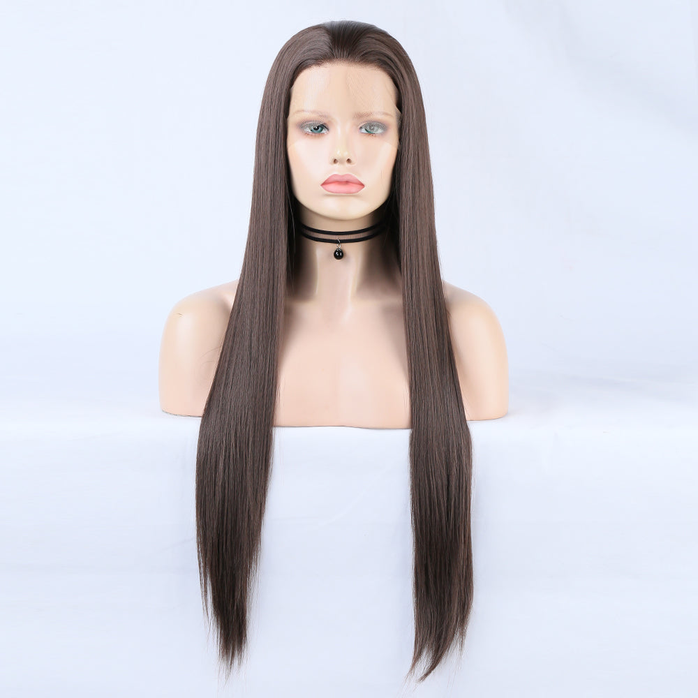 Wigs Ladies Wigs Long Straight Hair Front Lace Chemical Fiber Ladies Wigs Head Covers Large Lace wigs eprolo
