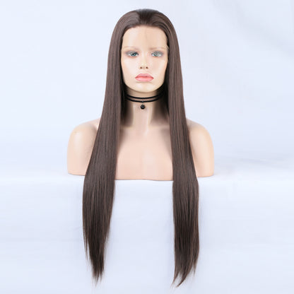Wigs Ladies Wigs Long Straight Hair Front Lace Chemical Fiber Ladies Wigs Head Covers Large Lace wigs eprolo
