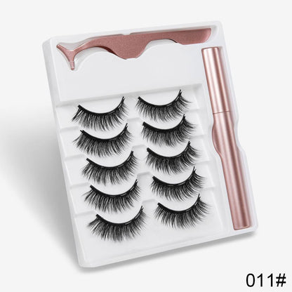 5 Pairs Magnetic Eyelashes Natural long Magnetic Eyeliner Magnetic False Eyelashes Tweezer Set Makeup Set Eyelash Extension eprolo