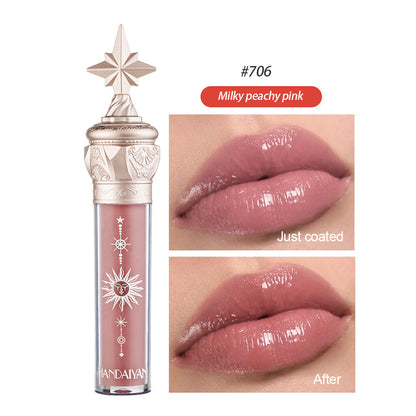 HANDAIYAN  Lip Gloss Lipstick Water Gloss Film Mirror Lip Glaze Glass Lip Gloss Moisturizing Lasting And Not Easy To Fade eprolo