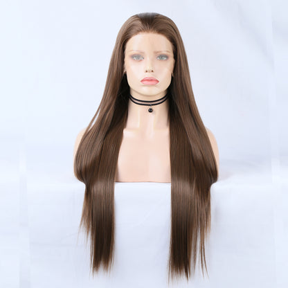 Wig Ladies Wig Front Lace Large Lace Ladies Chemical Fiber Wig Headgear Lace wigs Long Straight Hair eprolo