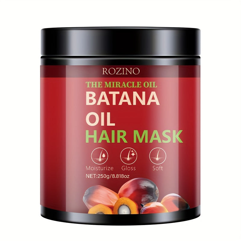 ROZINO Batana Huile Masque Cheveux 250g - Traitement Hydratant & Nourrissant aux Huiles de Coco et de Romarin pour des Cheveux Doux et Brillants - Après-Shampoing Profond pour Cheveux Colorés et Normaux - Unisexe-Adulte, Formulation en Pâte Afrotix