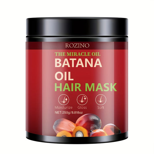 ROZINO Batana Huile Masque Cheveux 250g - Traitement Hydratant & Nourrissant aux Huiles de Coco et de Romarin pour des Cheveux Doux et Brillants - Après-Shampoing Profond pour Cheveux Colorés et Normaux - Unisexe-Adulte, Formulation en Pâte Afrotix