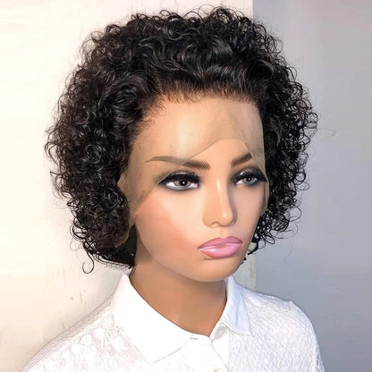 Perruque Front Lace - Coupe Courte Pixie - Cheveux 100 % Naturels