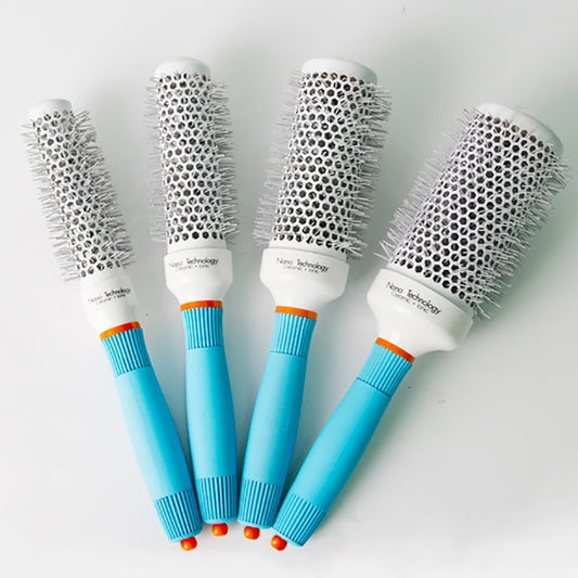 Professional Round Blue Hair Brush Ceramic Ion Hairbrush Comb Fashion Salon Hair Styling Tools eprolo