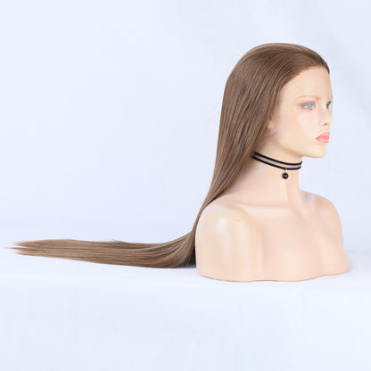 Wig Ladies Wig Front Lace Large Lace Ladies Chemical Fiber Wig Headgear Lace wigs Long Straight Hair eprolo