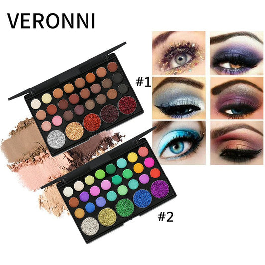 VERONNI 29-color eyeshadow matte pearlescent earth-tone eyeshadow smoky makeup multi-color eyeshadow palette eprolo
