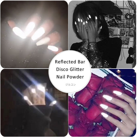 1Box Reflective Nail Glitter Powder Shiny Dust Glow In The Dark For Bar Disco Sparkling Pigment Fluorescent Nail Art Decorations eprolo