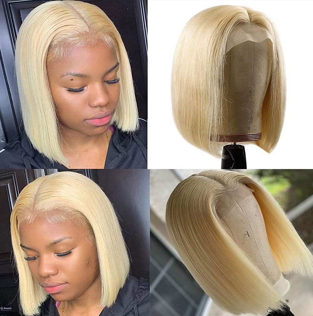 Hand Groove 13*2.5 Chemical Fiber Front Lace Wig Headgear 613# Wave Hair Natural Straight Hairline Wig eprolo