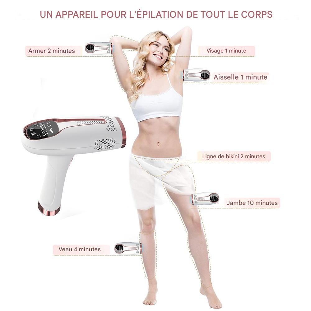 Appareil d'Épilation Laser à Main pour Femmes - Dispositif d'Épilation à Domicile IPL, Photorajeunissement, Épilation Sans Douleur,