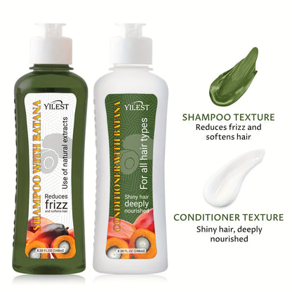 2 Flacons au Total 496Ml de Balm de Cheveux Batana et Huile d'Olive - Après-Shampooing Naturel et Sérums de Réparation Nourrit et Hydrate les Cheveux, Ajoute du Volume et Hydrate, un Champooing pour Cheveux Noirs Préféré Afrotix