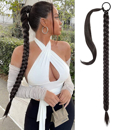 Fake Braid New Fashion Chemical Fiber Wig Female Long Braid Hair Extensions Hair Band Type Hair Extensions Braid Wig Ponytail eprolo