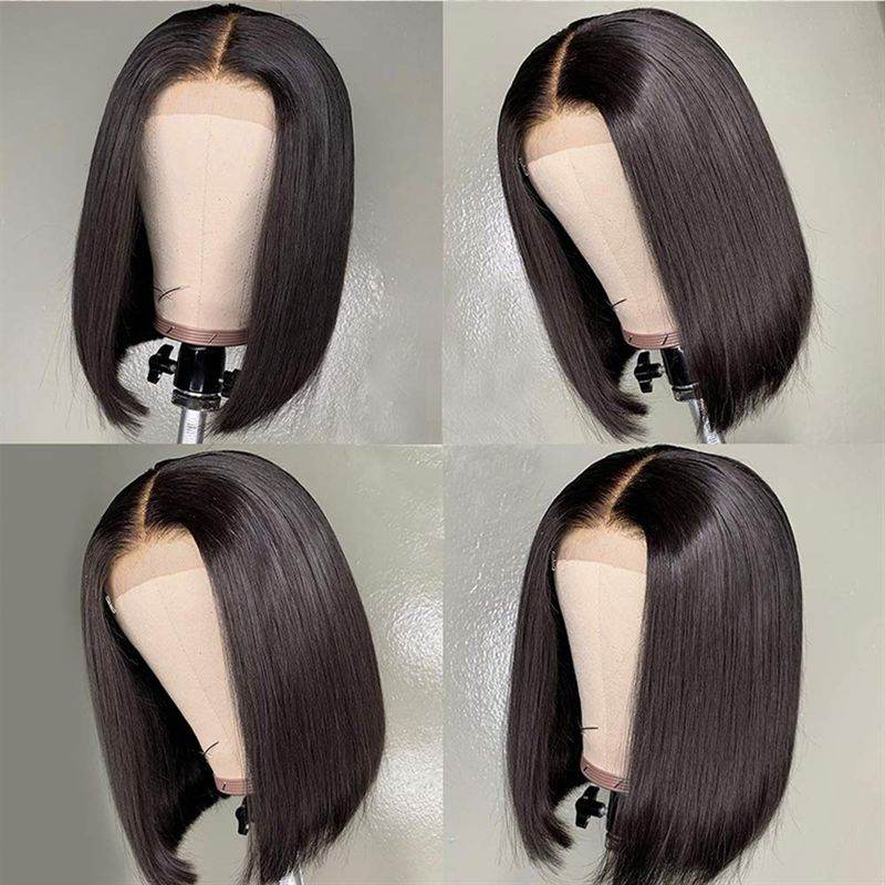 Perruque Front Lace en Fibre Chimique - Cheveux Naturels - BOB Moyen pour Femmes Noires - Afrotix