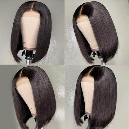 Perruque Front Lace en Fibre Chimique - Cheveux Naturels - BOB Moyen pour Femmes Noires - Afrotix