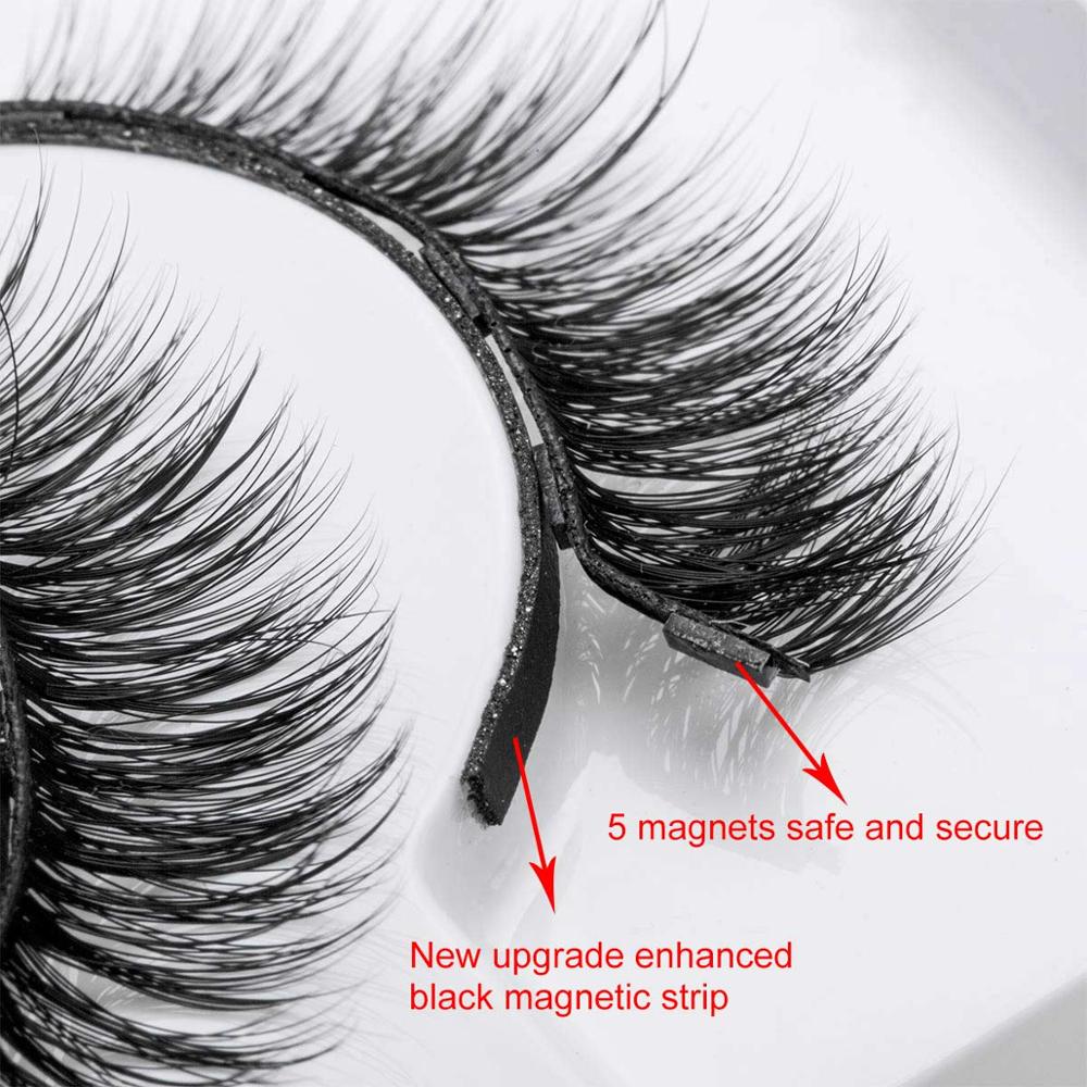 5 Pairs Magnetic Eyelashes Natural long Magnetic Eyeliner Magnetic False Eyelashes Tweezer Set Makeup Set Eyelash Extension eprolo