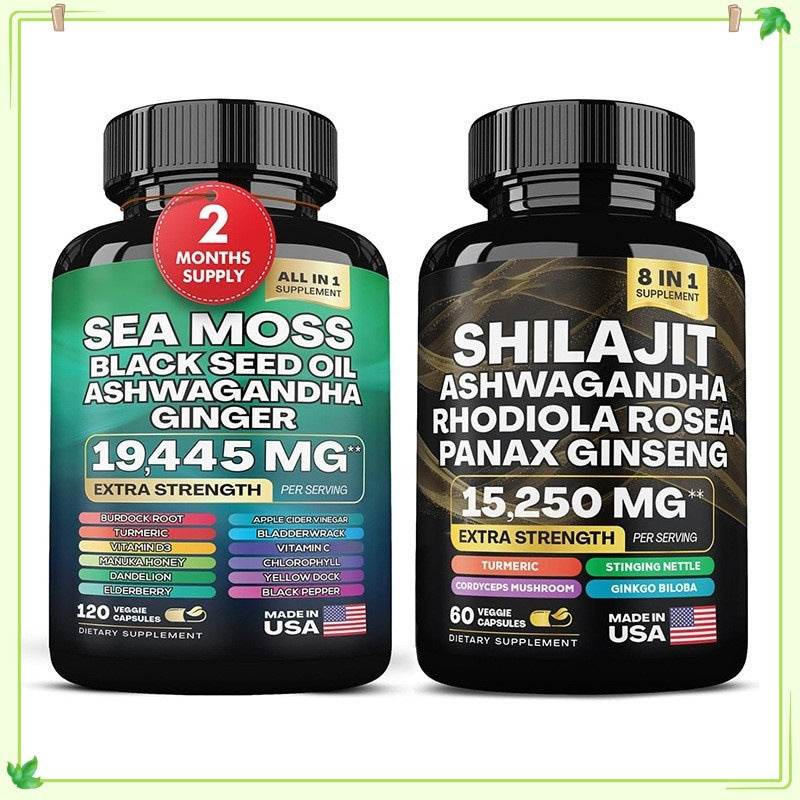 Capsule de peptide de collagène congelé 2 en 1 à base de mousse de mer Shilajit pour aider à réduire les rides - Afrotix