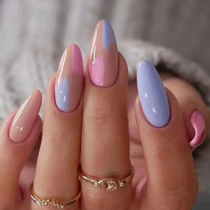 Parches de manicura terminados, uñas para usar, parches de manicura en forma de gota,