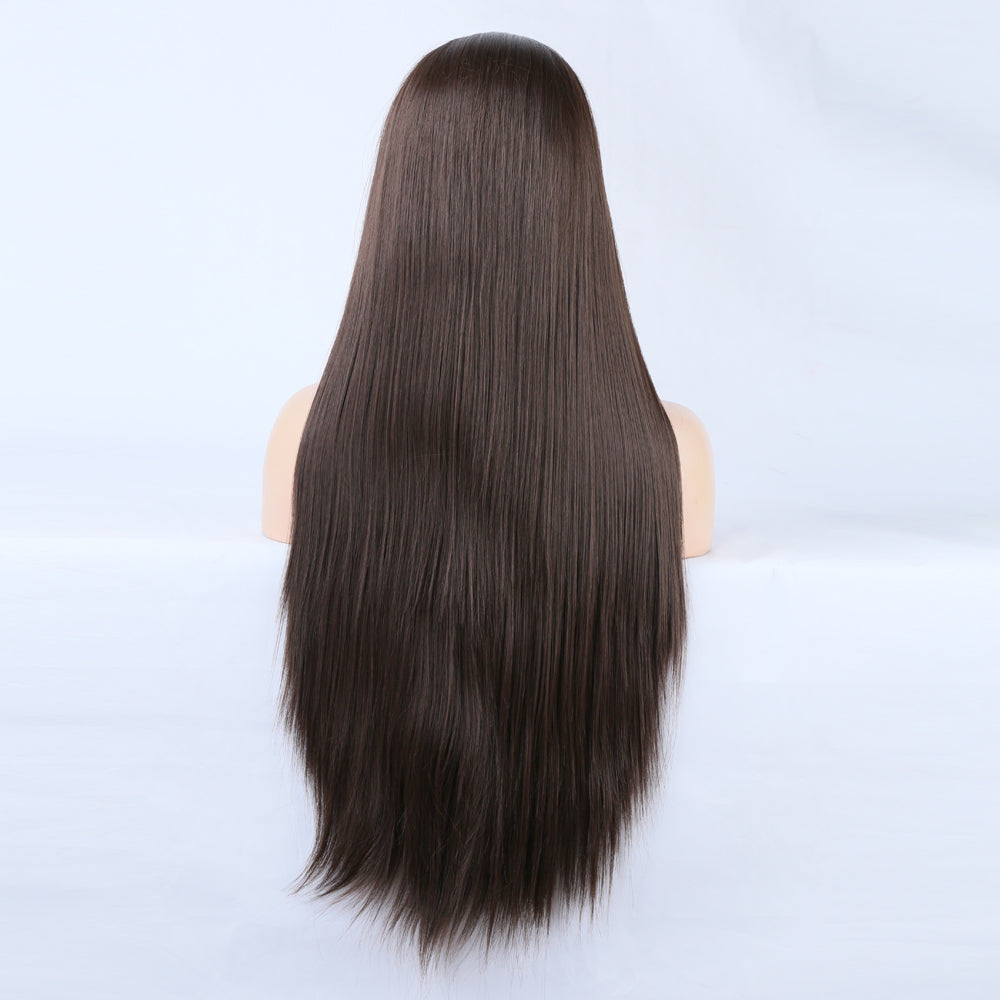 Wigs Ladies Wigs Long Straight Hair Front Lace Chemical Fiber Ladies Wigs Head Covers Large Lace wigs eprolo