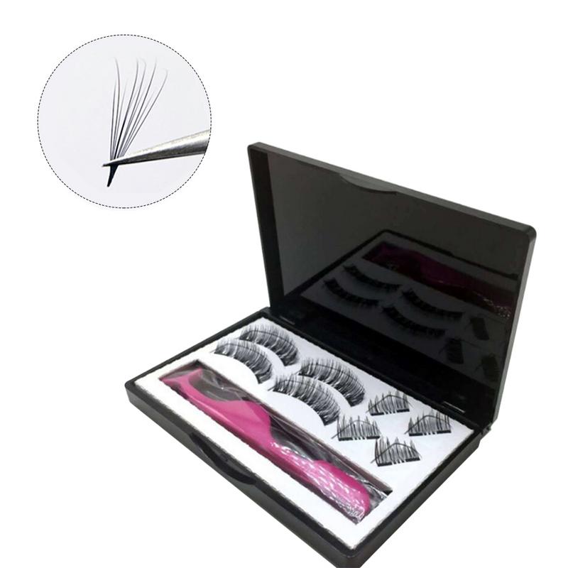 8pcs Magnetic eyelashes with 3 magnets handmade 3D magnetic lashes natural false eyelashes magnet lashes with gift box 40 eprolo